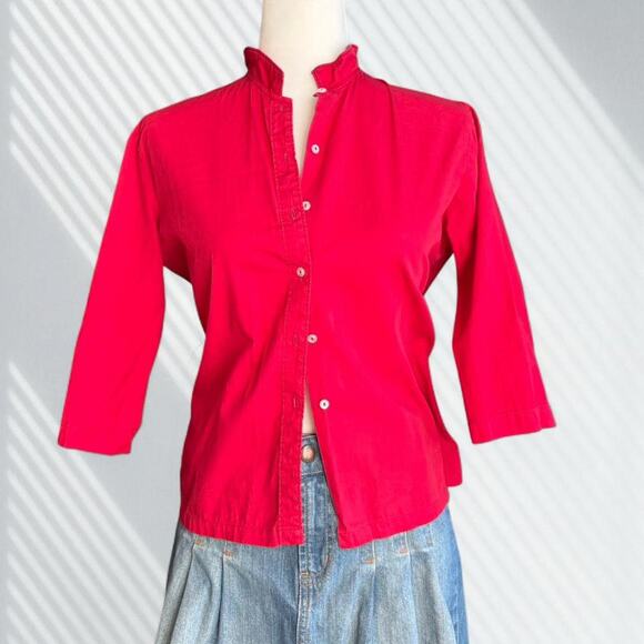 Vintage 60s shipn shore red button up - Picture 1 of 3
